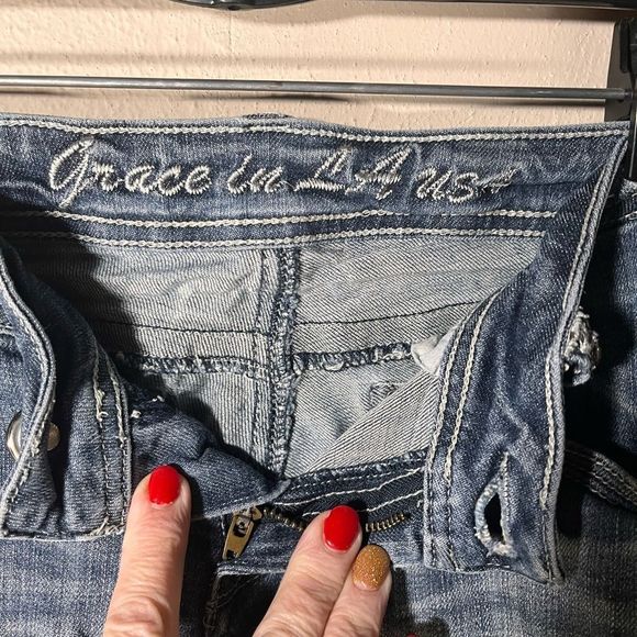 Jeans by Grace in LA USA capris 22” length Sz 7 good preowned cond - Picture 4 of 5